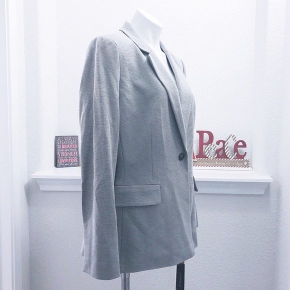 Donna Karan City Oasis One-Button Blazer w/Notched Collar Grey Size 14 New w/Tag - Picture 4 of 9